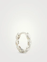 18K Gold Invisible Set Marquise Diamond Huggie Hoop Earring