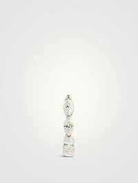 18K Gold Invisible Set Marquise Diamond Huggie Hoop Earring