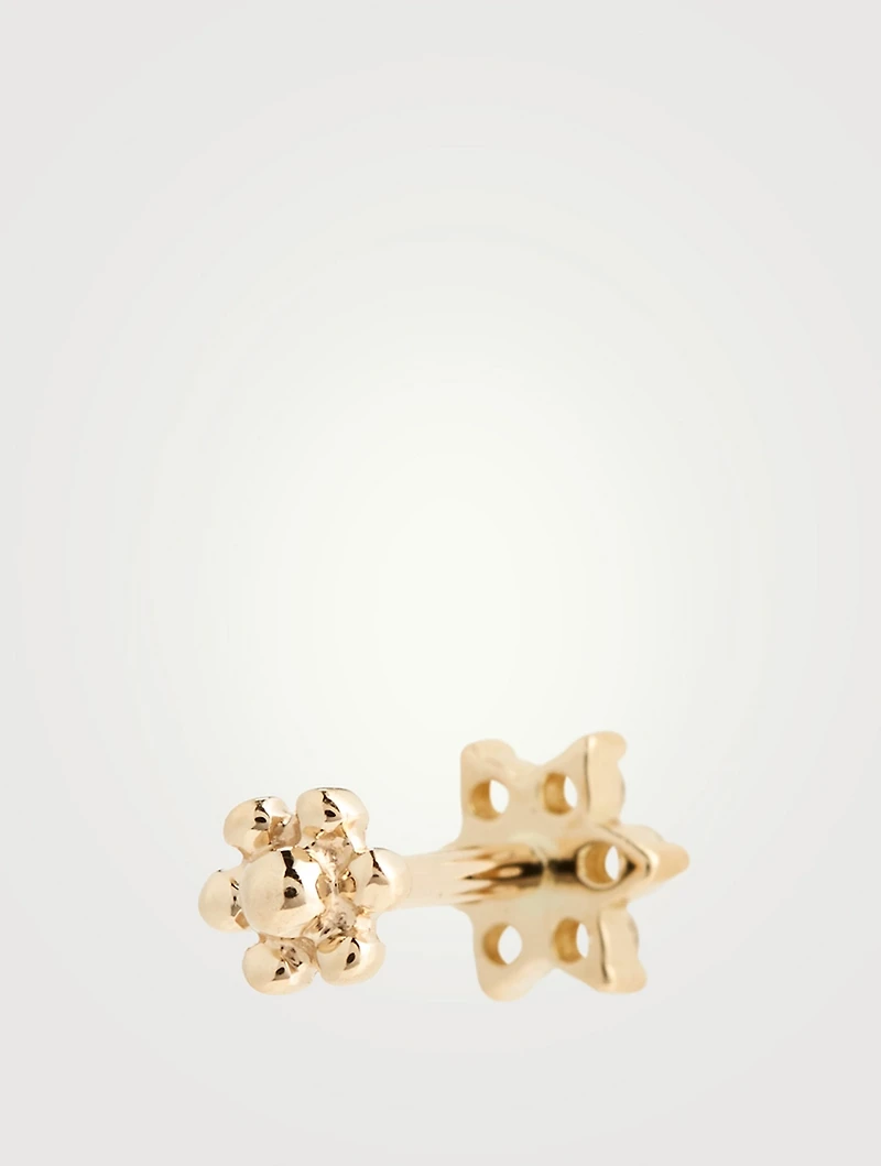 Diamond Flower 18K Stud Earring