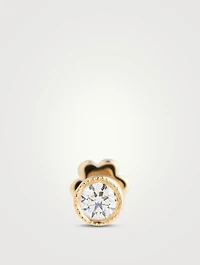 Scalloped Set Diamond Stud Earring