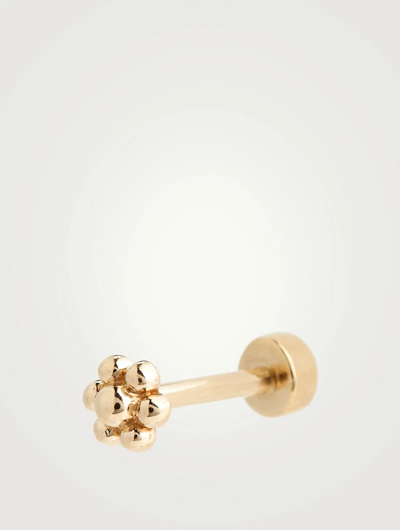 Scalloped Set Diamond Stud Earring