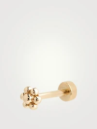 Scalloped Set Diamond Stud Earring