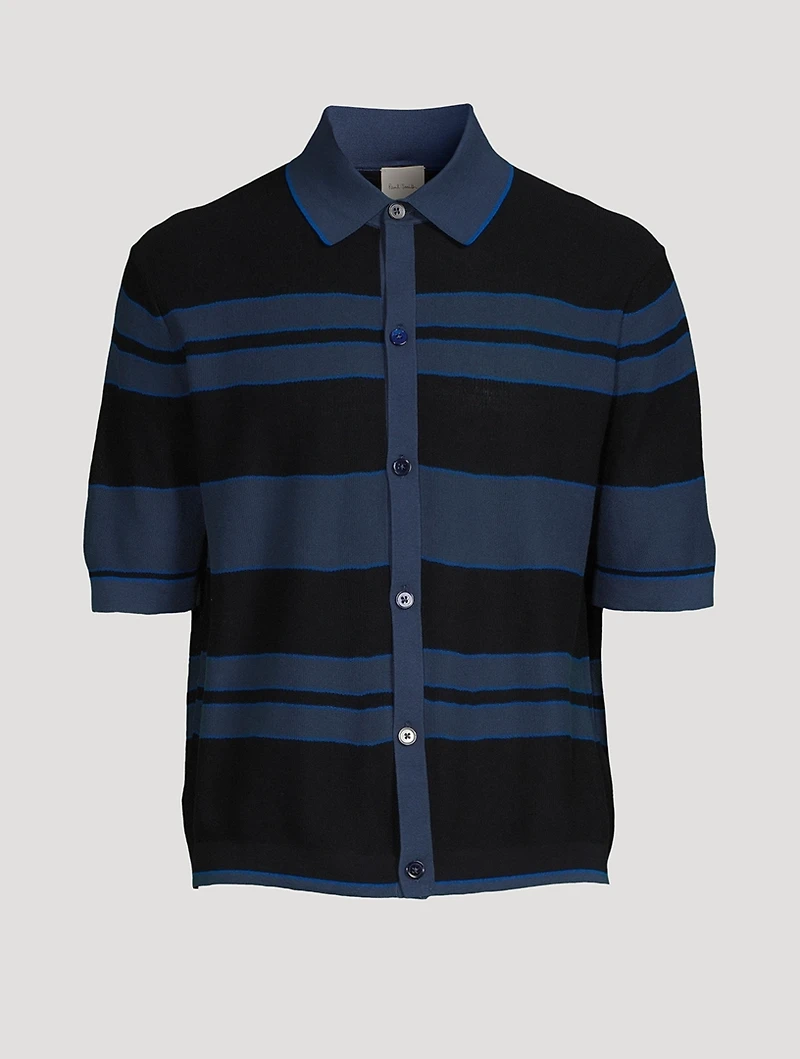 Cotton Polo Shirt Striped Print