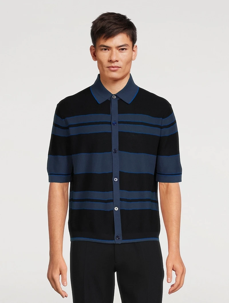 Cotton Polo Shirt Striped Print