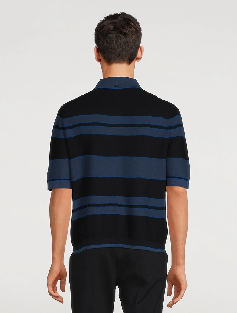 Cotton Polo Shirt Striped Print