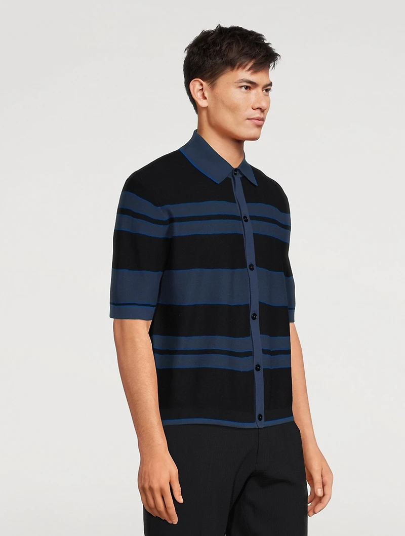 Cotton Polo Shirt Striped Print