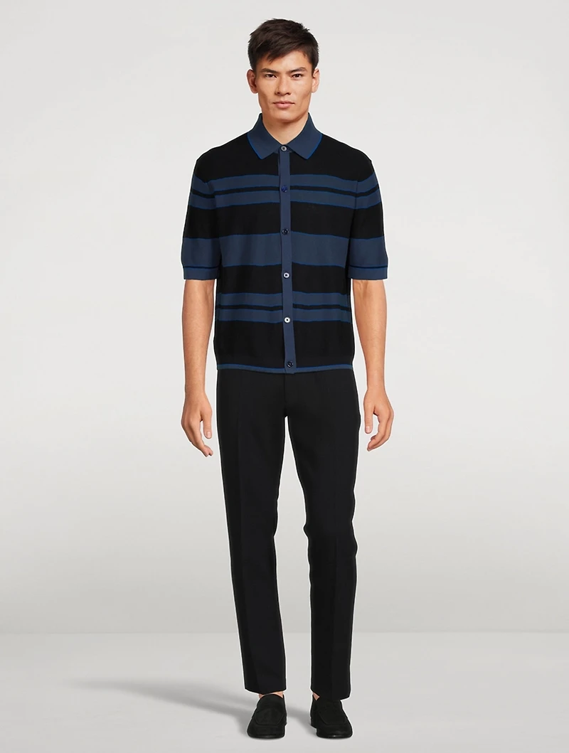 Cotton Polo Shirt Striped Print