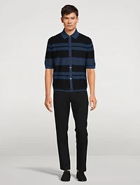 Cotton Polo Shirt Striped Print