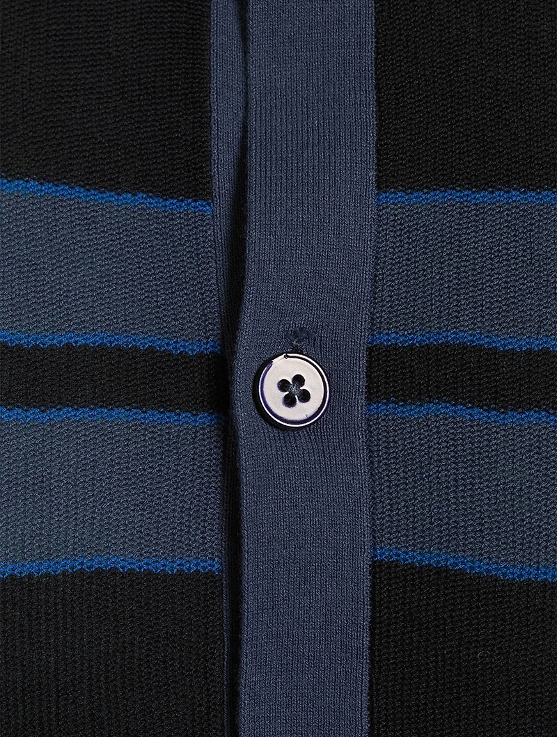 Cotton Polo Shirt Striped Print
