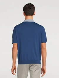 Contrast-Collar Polo Shirt