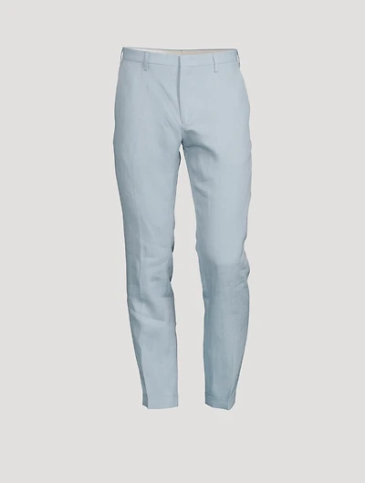 Linen Flat-Front Pants