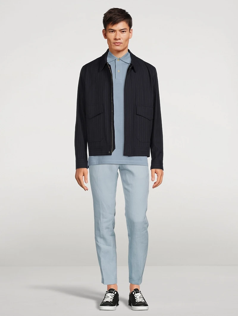 Linen Flat-Front Pants