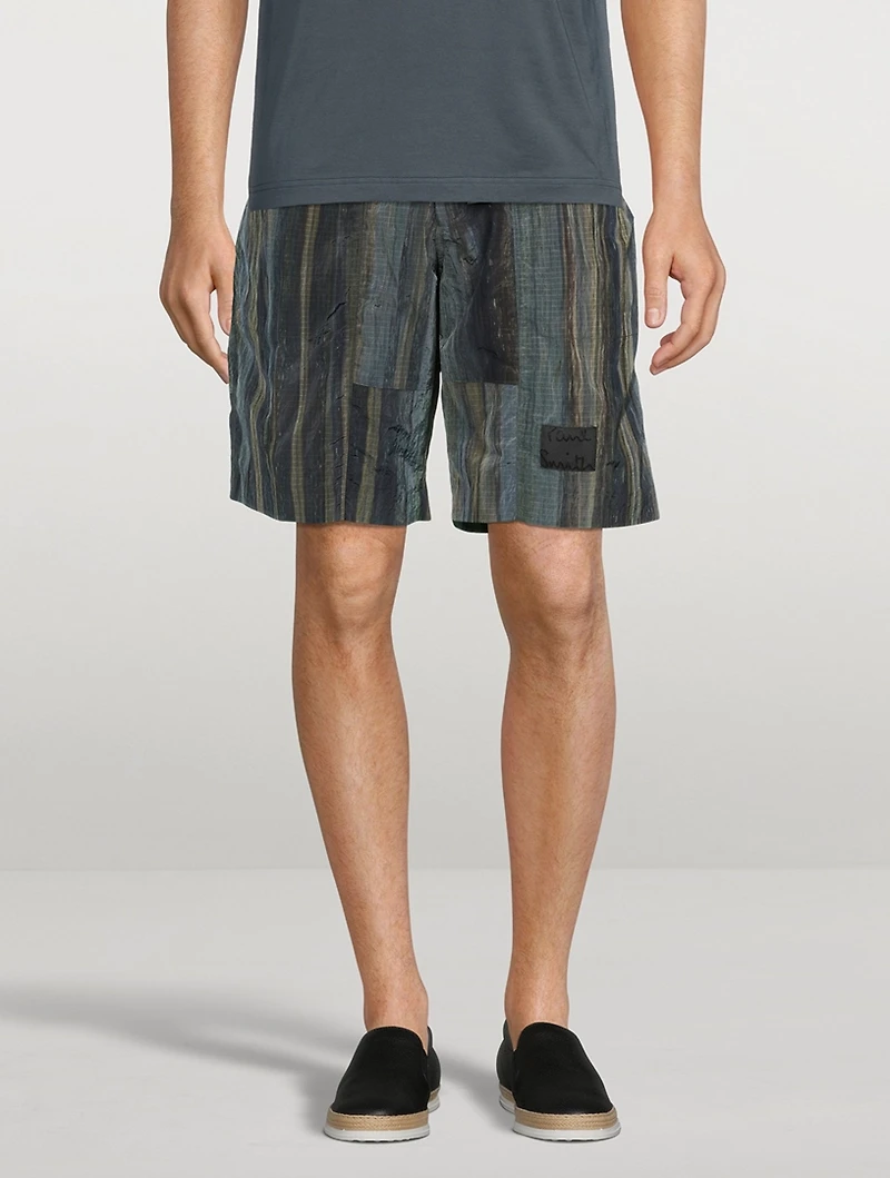 Nylon Striped Shorts