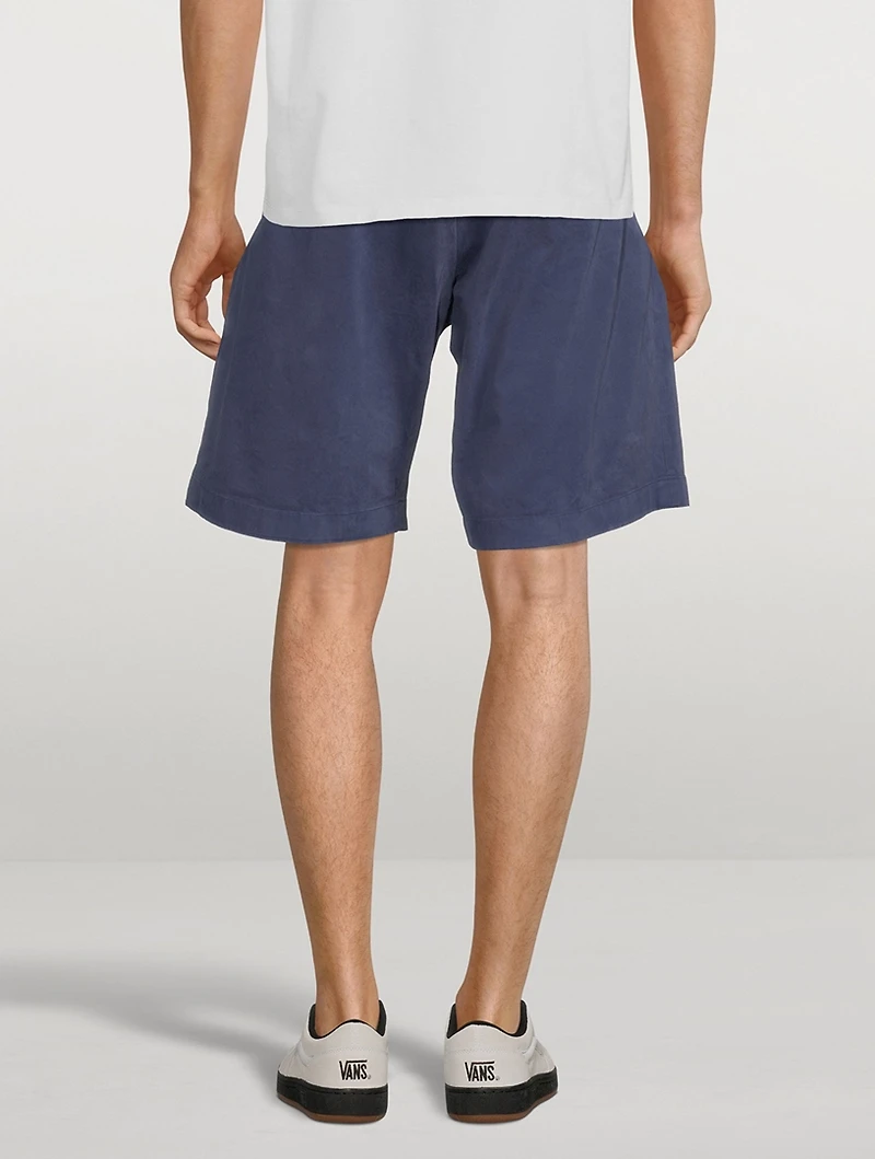 Cotton-Blend Double-Pleat Shorts
