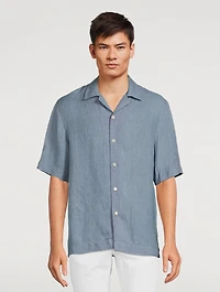 Linen Chambray Bowling Shirt