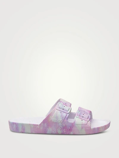 Vegan Rubber Slide Sandals Leopard Print