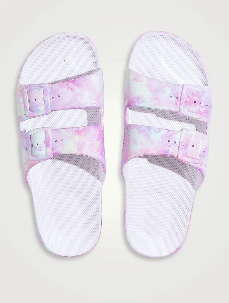 Vegan Rubber Slide Sandals Leopard Print