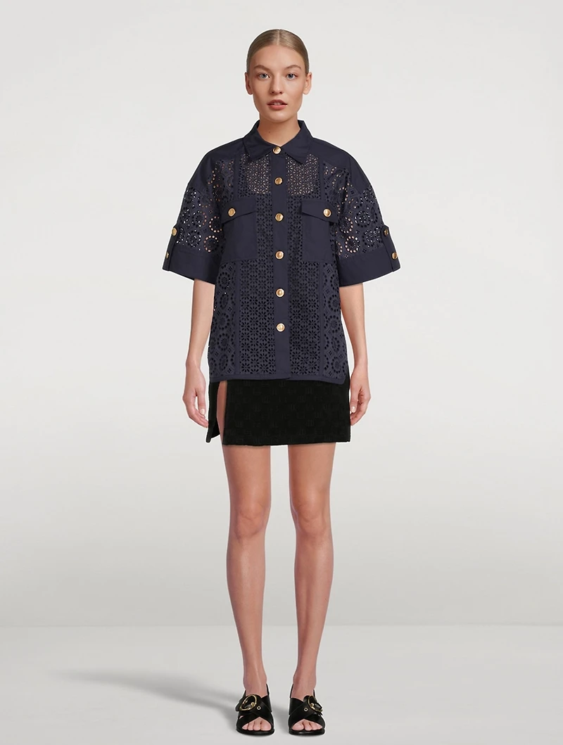 Broderie Anglaise Camp Shirt