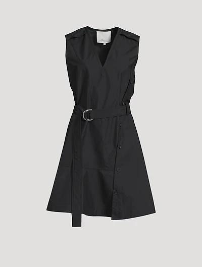 Belted Poplin Mini Dress
