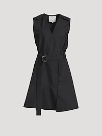 Belted Poplin Mini Dress