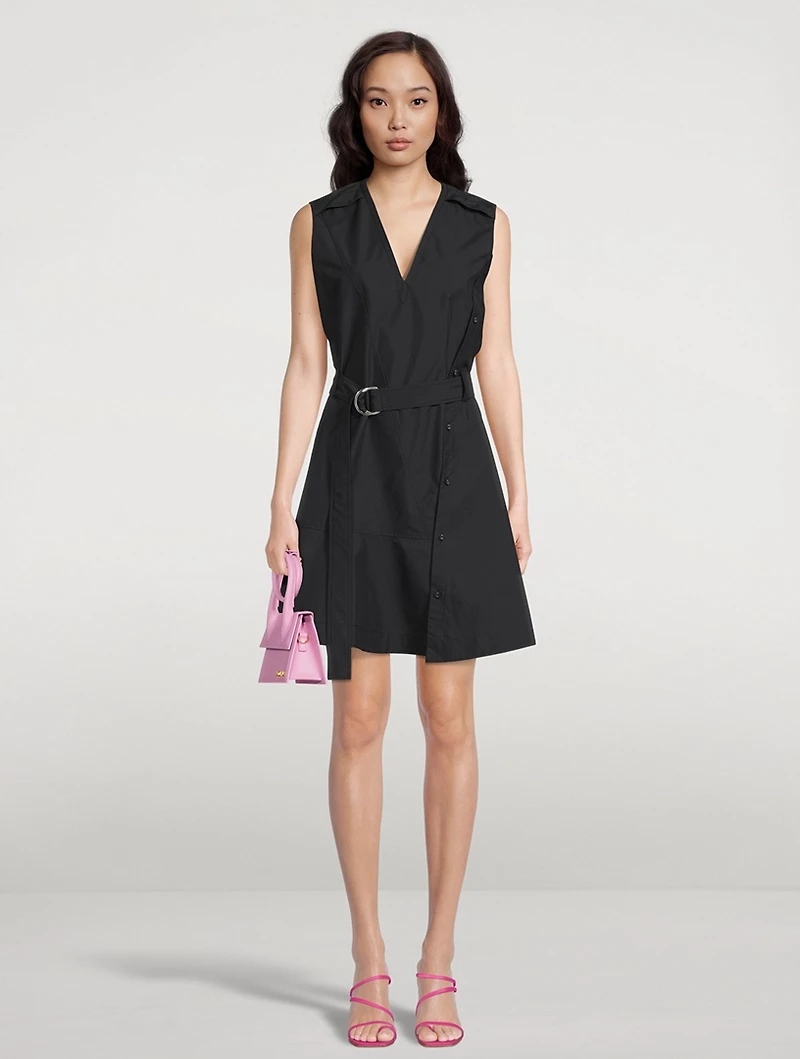 Belted Poplin Mini Dress