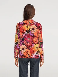 Silk Shirt Poppy Print