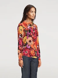 Silk Shirt Poppy Print