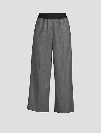 Wool Flannel Wide-Leg Trousers