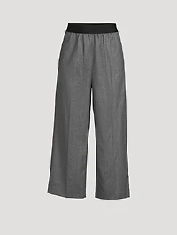 Wool Flannel Wide-Leg Trousers