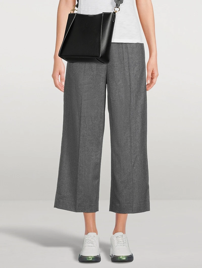 Wool Flannel Wide-Leg Trousers