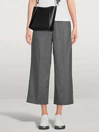Wool Flannel Wide-Leg Trousers