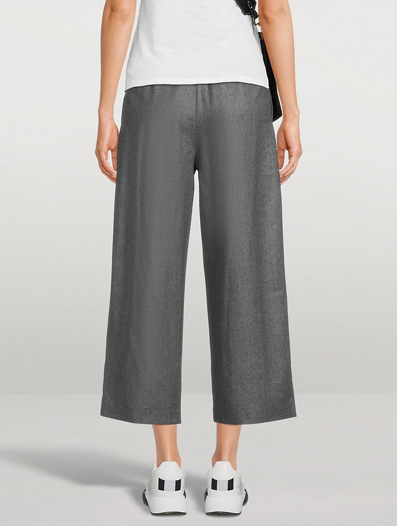 Wool Flannel Wide-Leg Trousers
