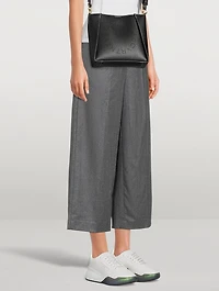 Wool Flannel Wide-Leg Trousers