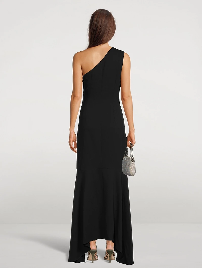 Embellished One-Shoulder Gown