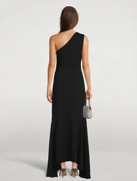 Embellished One-Shoulder Gown