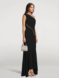 Embellished One-Shoulder Gown