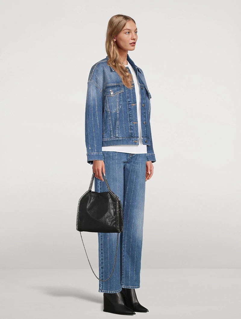 Diamanté Striped Denim Jacket