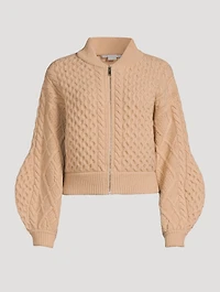 Cable-Knit Wool Cardigan