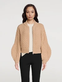 Cable-Knit Wool Cardigan