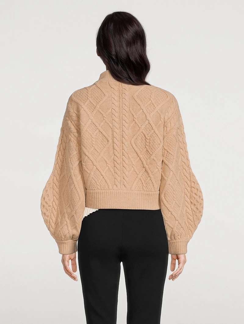 Cable-Knit Wool Cardigan