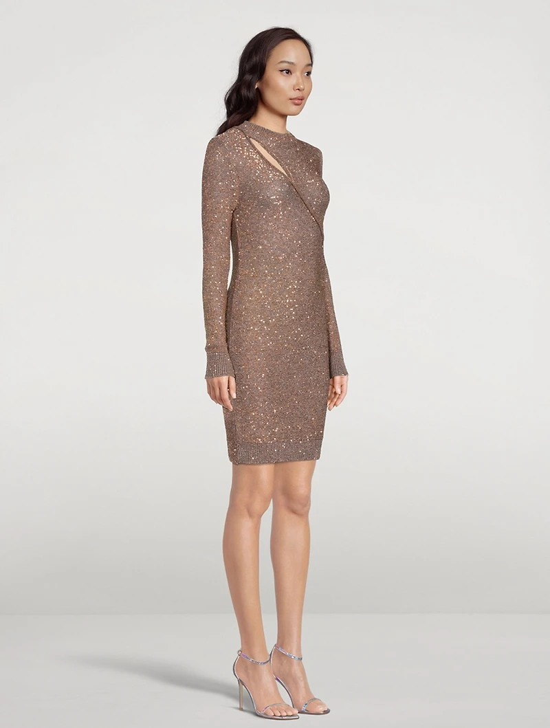 Sequin Knit Mini Dress