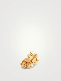 Pearl and Diamond 18K Gold Flower Earring