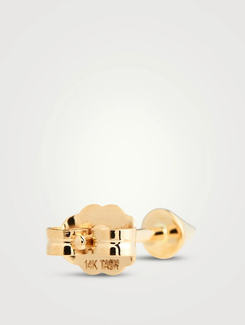 Short Spike 14K Gold Stud Earring