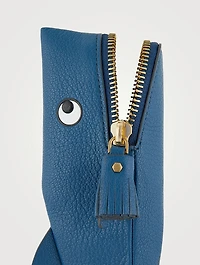 Leather Shark Zip Pouch