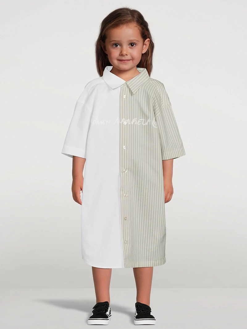 Cotton Two-Tone Shirt Dress