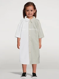 Cotton Two-Tone Shirt Dress