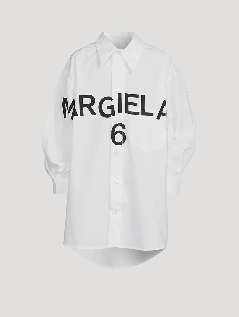 Cotton Long-Sleeve Shirt Dress