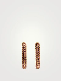 Pavé Chain Link Huggie Hoop Earrings