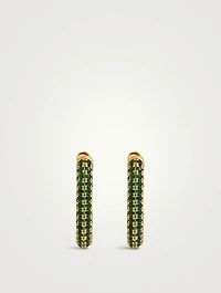 Pavé Chain Link Huggie Hoop Earrings