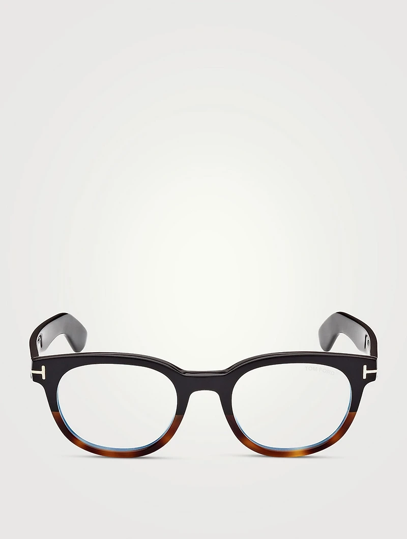 Round Optical Glasses With Blue Block Lenses